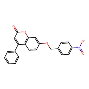 7-({4-nitrobenzyl}oxy)-4-phenyl-2H-chromen-2-one structure
