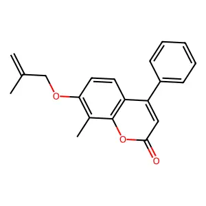 8-methyl-7-[(2-methylprop-2-en-1-yl)oxy]-4-phenyl-2H-chromen-2-one structure