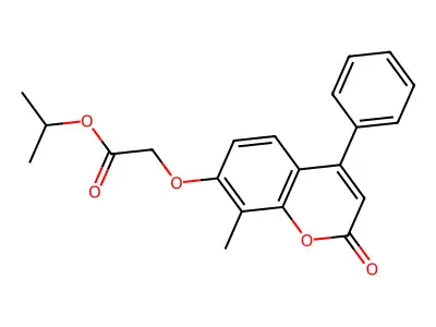 Isopropyl ((8-methyl-2-oxo-4-phenyl-2H-chromen-7-YL)oxy)acetate structure