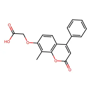 [(8-methyl-2-oxo-4-phenyl-2H-chromen-7-yl)oxy]acetic acid structure