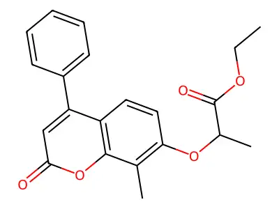 ethyl 2-[(8-methyl-2-oxo-4-phenyl-2H-chromen-7-yl)oxy]propanoate structure