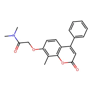 N,N-dimethyl-2-[(8-methyl-2-oxo-4-phenyl-2H-chromen-7-yl)oxy]acetamide structure