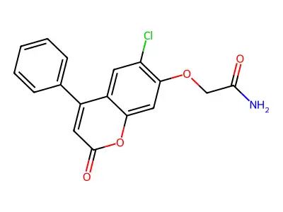 2-[(6-chloro-2-oxo-4-phenyl-2H-chromen-7-yl)oxy]acetamide structure