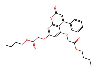dibutyl 2,2'-[(2-oxo-4-phenyl-2H-chromene-5,7-diyl)bis(oxy)]diacetate structure