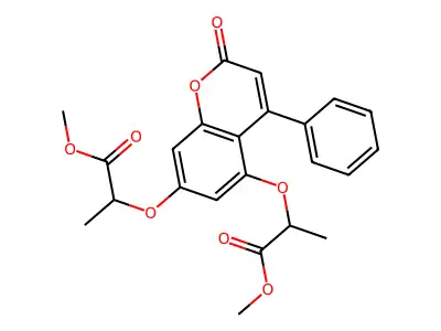 methyl 2-{[5-(2-methoxy-1-methyl-2-oxoethoxy)-2-oxo-4-phenyl-2H-chromen-7-yl]oxy}propanoate structure