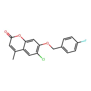 6-Chloro-7-[(4-fluorophenyl)methoxy]-4-methylchromen-2-one structure