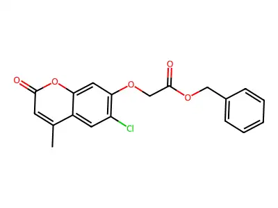 benzyl [(6-chloro-4-methyl-2-oxo-2H-chromen-7-yl)oxy]acetate structure