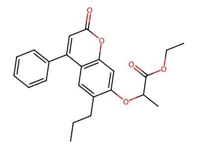 ethyl 2-[(2-oxo-4-phenyl-6-propyl-2H-chromen-7-yl)oxy]propanoate structure