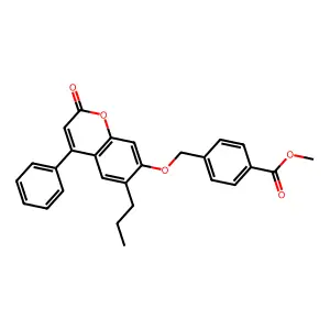 methyl 4-{[(2-oxo-4-phenyl-6-propyl-2H-chromen-7-yl)oxy]methyl}benzoate structure