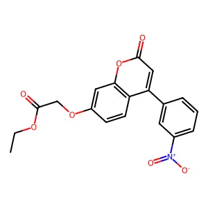 Ethyl 2-[4-(3-nitrophenyl)-2-oxochromen-7-yl]oxyacetate structure
