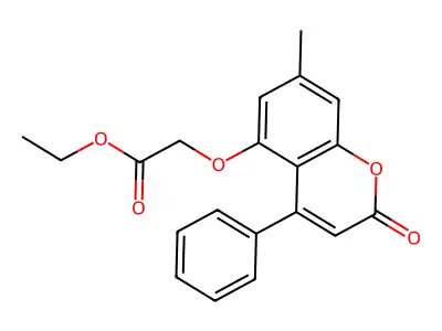 (7-Methyl-2-oxo-4-phenyl-2H-chromen-5-yloxy)-acetic acid ethyl ester structure