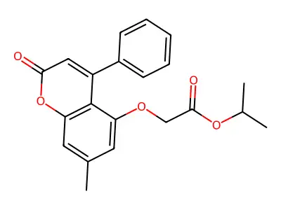 Isopropyl ((7-methyl-2-oxo-4-phenyl-2H-chromen-5-YL)oxy)acetate structure
