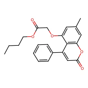 butyl 2-[(7-methyl-2-oxo-4-phenyl-2H-chromen-5-yl)oxy]acetate structure