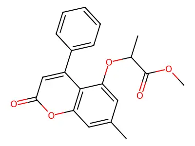 methyl 2-[(7-methyl-2-oxo-4-phenyl-2H-chromen-5-yl)oxy]propanoate structure