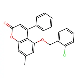 5-[(2-chlorobenzyl)oxy]-7-methyl-4-phenyl-2H-chromen-2-one structure