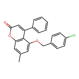 5-[(4-chlorobenzyl)oxy]-7-methyl-4-phenyl-2H-chromen-2-one structure