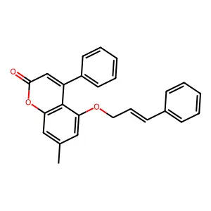 7-methyl-4-phenyl-5-{[(2E)-3-phenylprop-2-en-1-yl]oxy}-2H-chromen-2-one structure