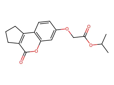 Isopropyl ((4-oxo-1,2,3,4-tetrahydrocyclopenta(C)chromen-7-YL)oxy)acetate structure