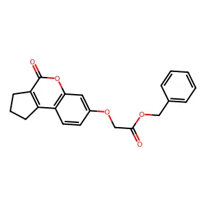 Benzyl [(4-oxo-1,2,3,4-tetrahydrocyclopenta[c]chromen-7-yl)oxy]acetate structure