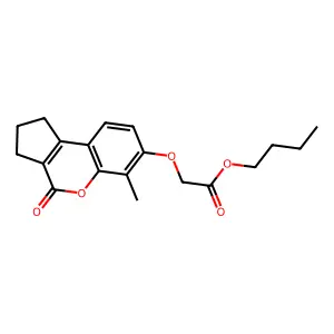 butyl 2-[(6-methyl-4-oxo-2,3-dihydro-1H-cyclopenta[c]chromen-7-yl)oxy]acetate structure