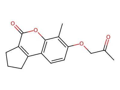 7-Acetonyloxy-3,4-cyclopentene-8-methylcoumarin structure