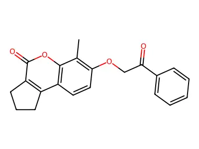 6-methyl-7-(2-oxo-2-phenylethoxy)-2,3-dihydrocyclopenta[c]chromen-4(1H)-one structure