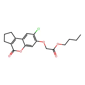 Butyl [(8-chloro-4-oxo-1,2,3,4-tetrahydrocyclopenta[c]chromen-7-yl)oxy]acetate structure