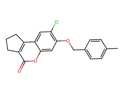 8-chloro-7-[(4-methylphenyl)methoxy]-2,3-dihydro-1H-cyclopenta[c]chromen-4-one structure