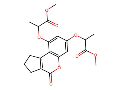 methyl 2-({7-[(1-methoxy-1-oxopropan-2-yl)oxy]-4-oxo-1H,2H,3H,4H-cyclopenta[c]chromen-9-yl}oxy)propanoate structure