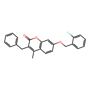 3-benzyl-7-[(2-fluorobenzyl)oxy]-4-methyl-2H-chromen-2-one structure
