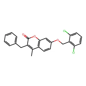 3-benzyl-7-[(2,6-dichlorobenzyl)oxy]-4-methyl-2H-chromen-2-one structure