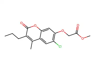 methyl [(6-chloro-4-methyl-2-oxo-3-propyl-2H-chromen-7-yl)oxy]acetate structure