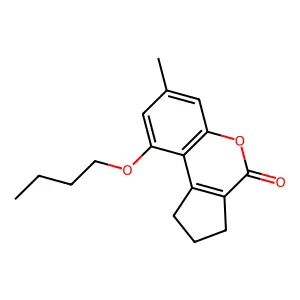 9-butoxy-7-methyl-2,3-dihydrocyclopenta[c]chromen-4(1H)-one structure