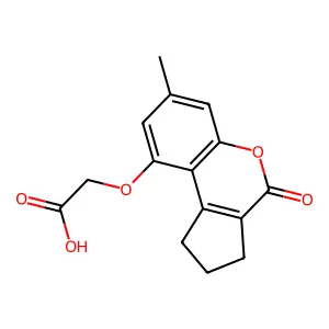 [(7-Methyl-4-oxo-1,2,3,4-tetrahydrocyclopenta[c]chromen-9-yl)oxy]acetic acid structure