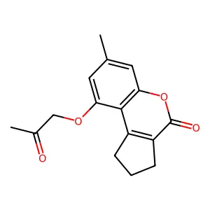 7-Methyl-9-(2-oxopropoxy)-2,3-dihydrocyclopenta[C]chromen-4(1H)-one structure
