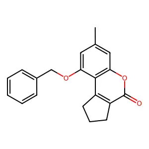 9-(benzyloxy)-7-methyl-2,3-dihydrocyclopenta[c]chromen-4(1H)-one structure