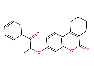 3-(1-methyl-2-oxo-2-phenylethoxy)-7,8,9,10-tetrahydro-6H-benzo[c]chromen-6-one structure