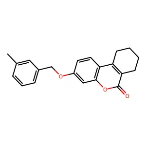 3-[(3-methylbenzyl)oxy]-7,8,9,10-tetrahydro-6H-benzo[c]chromen-6-one structure