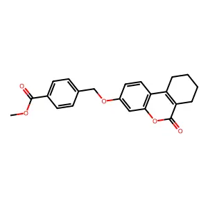 methyl 4-{[(6-oxo-7,8,9,10-tetrahydro-6H-benzo[c]chromen-3-yl)oxy]methyl}benzoate structure