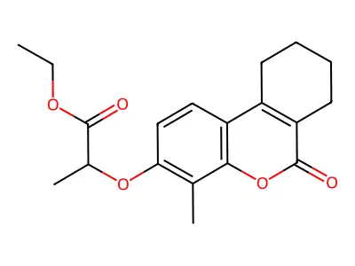 ethyl 2-[(4-methyl-6-oxo-7,8,9,10-tetrahydro-6H-benzo[c]chromen-3-yl)oxy]propanoate structure