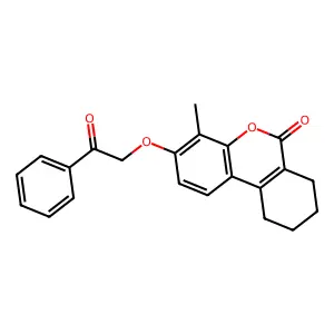 4-methyl-3-(2-oxo-2-phenylethoxy)-7,8,9,10-tetrahydro-6H-benzo[c]chromen-6-one structure
