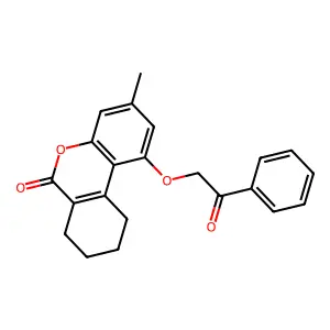 3-methyl-1-(2-oxo-2-phenylethoxy)-7,8,9,10-tetrahydro-6H-benzo[c]chromen-6-one structure
