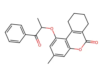 3-methyl-1-(1-methyl-2-oxo-2-phenylethoxy)-7,8,9,10-tetrahydro-6H-benzo[c]chromen-6-one structure