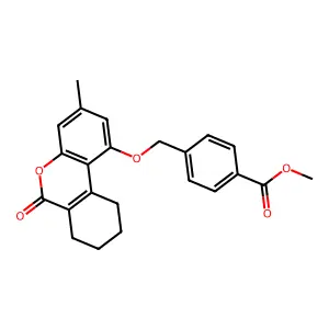 methyl 4-{[(3-methyl-6-oxo-7,8,9,10-tetrahydro-6H-benzo[c]chromen-1-yl)oxy]methyl}benzoate structure