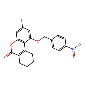 3-methyl-1-((4-nitrobenzyl)oxy)-7,8,9,10-tetrahydro-6H-benzo[c]chromen-6-one structure