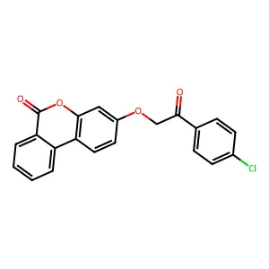 3-(2-(4-Chlorophenyl)-2-oxoethoxy)-6H-dibenzo(b,d)pyran-6-one structure