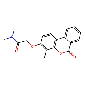 N,N-dimethyl-2-[(4-methyl-6-oxo-6H-benzo[c]chromen-3-yl)oxy]acetamide structure