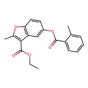 Ethyl 2-methyl-5-(2-methylbenzoyloxy)-1-benzofuran-3-carboxylate structure