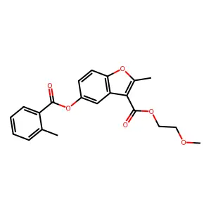 2-Methoxyethyl 2-methyl-5-((2-methylbenzoyl)oxy)benzofuran-3-carboxylate structure