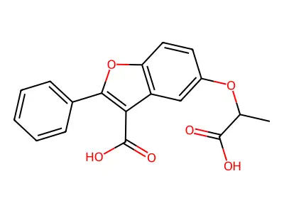 5-(1-Carboxyethoxy)-2-phenyl-1-benzofuran-3-carboxylic acid structure